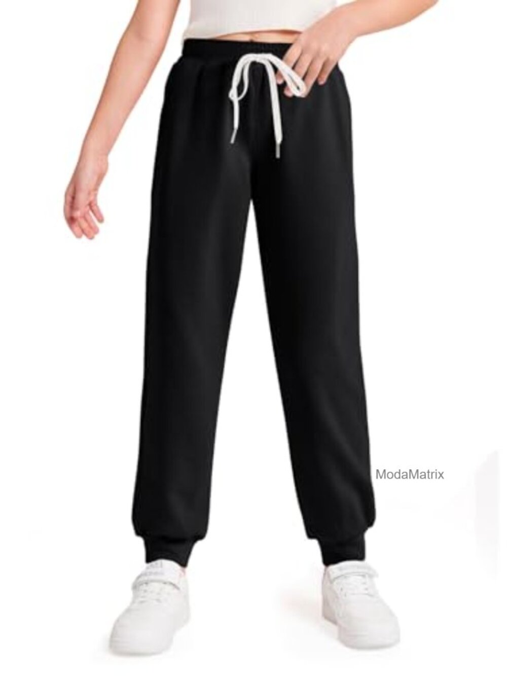 Girls Soft Jogger Sweatpants High Waist Drawstring Pockets Lounge